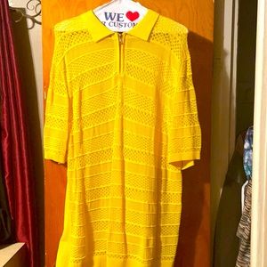 Yellow mesh sweater short sleeve
